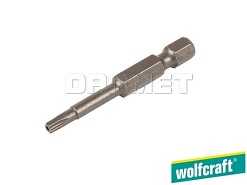 Końcówki wkrętaków TORX z otworem, długość: 50 mm, rozmiary: TX10, TX15, TX20 - 3 sztuki - WOLFCRAFT WF1261000