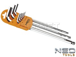Zestaw kluczy sześciokątnych, magnetycznych 1,5 - 10MM - 9 sztuk - NEO TOOLS (09-525)