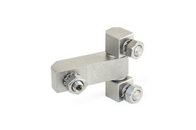 Zawias trzyczęściowy 51 x 50 mm | typ C, montaż od tyłu, stal nierdzewna AISI 316L | trzpienie gwintowane M8 - GANTER GN 129.2-50-51-C-A4