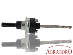 Uchwyt sześciokątny do otwornic HM - TCT Mult Hole o średnicach 32 - 125 mm, ZE 14 z pilotem HSS - Abraboro (AB31300140)