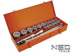 Zestaw kluczy nasadowych 3/4" z grzechotką - 21 sztuk - NEO TOOLS (08-061)