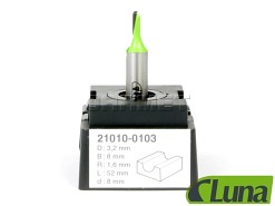 Frez półkulisty R1,6 do drewna | 3,2 x 8 x 8 mm - LUNA (21010-0103)