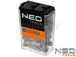 Końcówki wkrętakowe krzyżowe Phillips, PH2 x 25MM - 20 sztuk - NEO TOOLS (06-011)