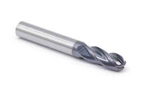 Frez trzpieniowy z chwytem walcowym do metalu 8 mm | 4-ostrzowy | z czołem kulistym R4 | DIN 6527-A VHM/TiAIN - DARMET