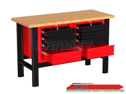 STÓŁ WARSZTATOWY Z 2 SZAFKAMI (8 szuflad) - 1400 mm - FAST SERVICE (N-3-05-01)