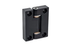 Zawias precyzyjny 75 x 100 mm, skrzydła A-A (wewn./zewn.) | śruby M8 | aluminium czarne - ELESA+GANTER GN 7580-ALS-75-100-A-A