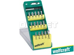 Zestaw końcówek, długość: 25 mm, rodzaje: płaskie, Phillips, Pozidriv, Torx - 16 częściowy - WOLFCRAFT WF2400000