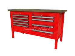 STÓŁ WARSZTATOWY Z SZAFKAMI - 1400x600 mm - FAST SERVICE (P-3-062-01)