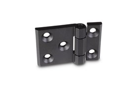 Zawias do ciężkich zastosowań 63 x 50 mm | wydłużony z jednej strony | typ A, stal nierdzewna 1.4405, czarna - ELESA+GANTER GN 237.3-NI-63-50-A-SW