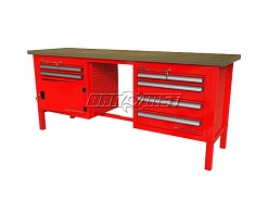 STÓŁ WARSZTATOWY Z SZAFKAMI - 2070x600 mm - FAST SERVICE (P-3-137-01)