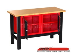 STÓŁ WARSZTATOWY Z 2 SZAFKAMI (2 drzwiczki) - 1400 mm - FAST SERVICE (N-3-08-01)