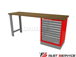 Mocny metalowy stół warsztatowy 209x60cm - FAST SERVICE (T-16-01)