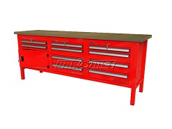 STÓŁ WARSZTATOWY Z SZAFKAMI - 2230x600 mm - FAST SERVICE (P-3-147-01)
