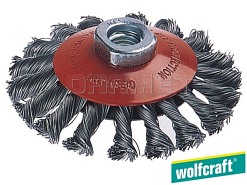 Szczotka druciana stożkowa, średnica: 100 mm, gwint: M14 - WOLFCRAFT WF2153000