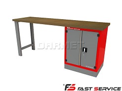 Mocny metalowy stół warsztatowy 209x60cm - FAST SERVICE (T-40-01)
