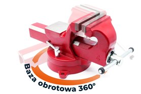 Imadło ślusarskie | szczęki ząbkowane 150 mm | z kowadełkiem i podstawą obrotową 360° - FORWARD FSV06