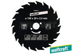 Piła tarczowa 150 x 20 mm do pilarek ręcznych | 20 zębów | seria zielona - WOLFCRAFT WF6364000