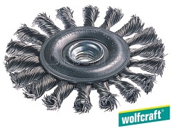 Szczotka druciana tarczowa ze stali nierdzewnej, średnica: 100 mm, gwint: M14 - WOLFCRAFT WF2701000