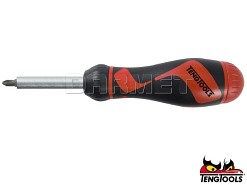 Wkrętak zapadkowy z wymiennymi grotami 1/4", MDR908 - 8 szt. - TENGTOOLS (18656-0108)