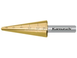 Wiertło stożkowe | 4 - 14 mm | 3/16" - 9/16" | powłoka TiN | 2 ostrza | HSS-XE - KARNASCH (213019)