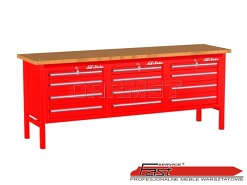 STÓŁ WARSZTATOWY Z 3 SZAFKAMI (12 szuflad) - 2230 mm - FAST SERVICE (P-3-14-01)