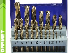 Zestaw wierteł do metalu HSS-Co, zakres 1-10MM - 19 szt.