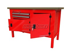STÓŁ WARSZTATOWY Z SZAFKAMI - 1400x600 mm - FAST SERVICE (P-3-077-01)