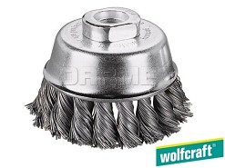 Szczotka druciana doczołowa ze stali nierdzewnej, średnica: 65 mm, gwint: M14 - WOLFCRAFT WF2700000