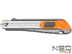 Nóż z ostrzem łamanym, metalowy korpus, szerokość ostrza: 18MM - NEO TOOLS (63-021)