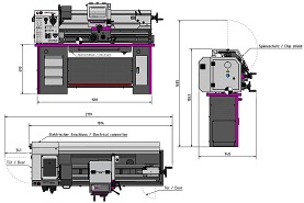 Uniwersalna tokarka do metalu TM 3310D precyzyjnym wrzecionem i cyfrowym wskaźnikiem położenia| 1500 W  - OPTIMUM 3403025