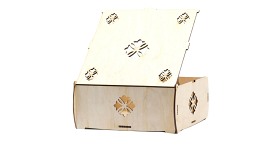 Pudełko drewniane na prezent - ażurowe - 20x20x9cm