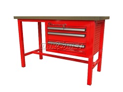 STÓŁ WARSZTATOWY Z 1 SZAFKĄ (3 szuflady) - 1400 mm - FAST SERVICE (P-3-021-01)