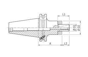 Trzpień frezarski uniwersalny 22 - 55 mm | 15000 RPM | ISO 7388-1 | DIN 69871 SK40 - HAIMER 40.340.22