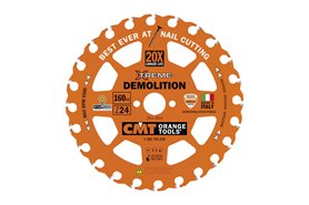 Piła tarczowa HM Xtreme Demolition fi 160 do cięcia drewna z gwoździami, powłoka PTFE - CMT 286.760.24H