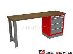 Mocny metalowy stół warsztatowy 209x60cm - FAST SERVICE (T-18-01)