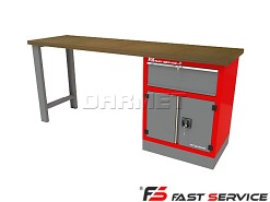 Mocny metalowy stół warsztatowy 209x60cm - FAST SERVICE (T-32-01)