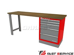 Mocny metalowy stół warsztatowy 209x60cm - FAST SERVICE (T-22-01)