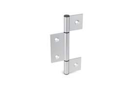 Zawias aluminiowy długi trzyczęściowy 335 x 86 mm | typ I (skrzydła wewnętrzne) | otwory stożkowe - GANTER GN 2295-86-335-I-C-EL