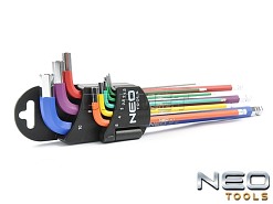 Zestaw kluczy sześciokątnych z kulistymi końcówkami 1,5 - 10MM - 9 sztuk - NEO TOOLS (09-512)