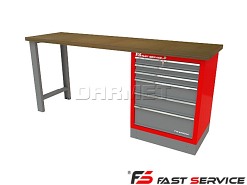 Mocny metalowy stół warsztatowy 209x60cm - FAST SERVICE (T-20-01)