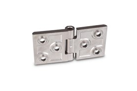 Zawias do ciężkich zastosowań 76 x 50 mm | wydłużony z obydwu stron | typ B, stal nierdzewna AISI 316 - ELESA+GANTER GN 237.3-A4-76-50-B-GS