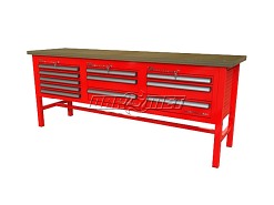 STÓŁ WARSZTATOWY Z SZAFKAMI - 2070x600 mm - FAST SERVICE (P-3-094-01)