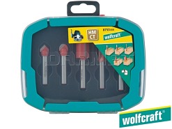 Zestaw 5 frezów HM do drewna | Chwyt 8 mm - WOLFCRAFT (WF8753000)