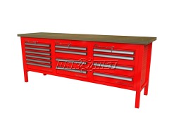 STÓŁ WARSZTATOWY Z SZAFKAMI - 2230x600 mm - FAST SERVICE (P-3-143-01)