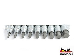 Zestaw nasadek trzpieniowych sześciokątnych z chwytem kwadratowym 1/2", M1212 - 9 szt. - TENGTOOLS (1907-0101)