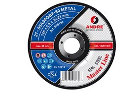 Tarcza wypukła do szlifowania MASTER-LINE | typ 27 - 125 x 6 x 22,2 mm | 55A 30Q - ANDRE 050192