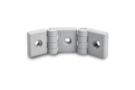 Podwójny zawias do profili aluminiowych 45/45 mm, 36 x 134 mm | otwory pod śruby stożkowe M6 | szary - ELESA+GANTER CFI.45-45/45 SH-6-C33