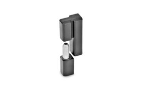 Zawias z niewidocznymi śrubami 32 x 63 mm | gwint M5 | sworzeń w lewym skrzydle, czarny - ELESA+GANTER GN 161.2-32-63-L-SW