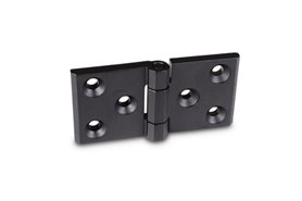 Zawias do ciężkich zastosowań 76 x 50 mm | wydłużony z obydwu stron | typ A, stal nierdzewna 1.4405, czarna - ELESA+GANTER GN 237.3-NI-76-50-A-SW