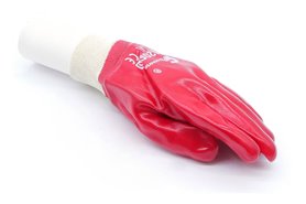 Rękawice robocze czerwone z PCV 420, rozmiar 10 - Consorte